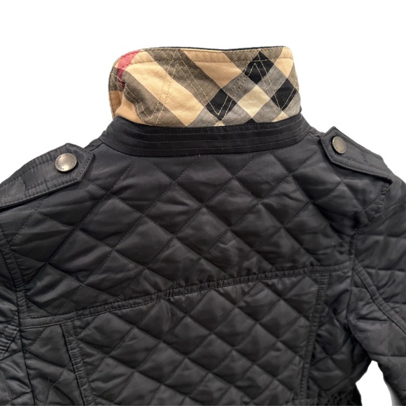 Authentic Burberry Quilted Barn Jacket Navy Blue Girls Size 12Y EUC - Picture 4 of 11